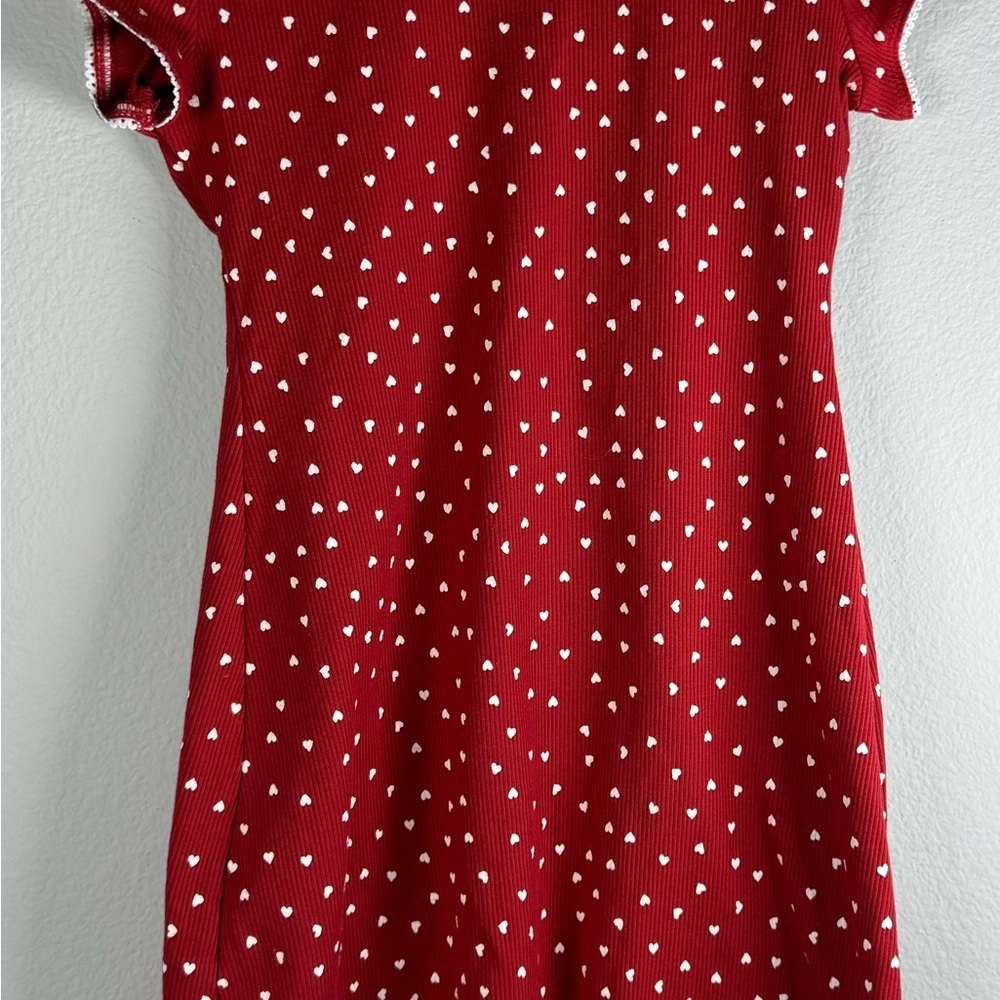 Art Class Red Dress with Heart Pattern - Picture 4 of 5